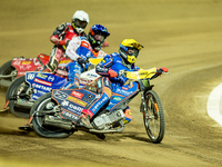 Andzejs Lebedevs participates in a FIM Speedway Grand Prix in Wroclaw, Poland, on August 31, 2024. (