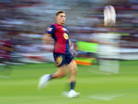 Fermin Lopez plays during the match between FC Barcelona and Real Valladolid CF, corresponding to week 4 of LaLiga EA Sports, at the Lluis C...