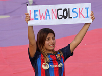 A Robert Lewandowski supporter during the match between FC Barcelona and Real Valladolid CF, corresponding to week 4 of LaLiga EA Sports, at...