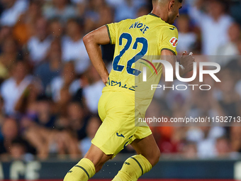 Ayoze of Villarreal CF celebrates after scoring the team's first goal during the LaLiga EA Sports match between Valencia CF and Villarreal C...