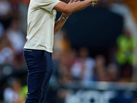 Marcelino Garcia Toral, head coach of Villarreal CF, reacts during the LaLiga EA Sports match between Valencia CF and Villarreal CF at Mesta...