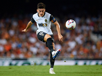 Pepelu of Valencia CF is in action during the LaLiga EA Sports match between Valencia CF and Villarreal CF at Mestalla stadium in Valencia,...