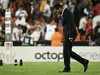 Head coach of Valencia CF, Ruben Baraja, after the La Liga match between Valencia CF and Villarreal CF at Mestalla Stadium in Valencia, Spai...