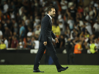 Head coach of Valencia CF, Ruben Baraja, after the La Liga match between Valencia CF and Villarreal CF at Mestalla Stadium in Valencia, Spai...