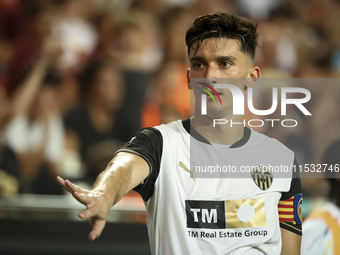 Pepelu, Jose Luis Garcia Vaya, of Valencia CF, during the La Liga match between Valencia CF and Villarreal CF at Mestalla Stadium in Valenci...