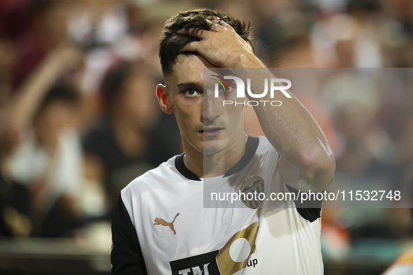 Pepelu, Jose Luis Garcia Vaya, of Valencia CF, during the La Liga match between Valencia CF and Villarreal CF at Mestalla Stadium in Valenci...