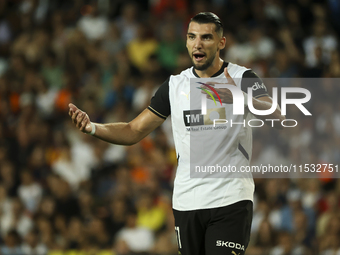 Rafa Mir of Valencia CF during the La Liga match between Valencia CF and Villarreal CF at Mestalla Stadium in Valencia, Spain, on August 31,...