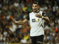 Rafa Mir of Valencia CF during the La Liga match between Valencia CF and Villarreal CF at Mestalla Stadium in Valencia, Spain, on August 31,...