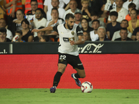 Luis Rioja of Valencia CF during the La Liga match between Valencia CF and Villarreal CF at Mestalla Stadium in Valencia, Spain, on August 3...