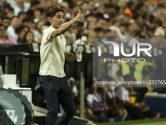 Head coach of Villarreal CF, Marcelino Garcia Toral, during the La Liga match between Valencia CF and Villarreal CF at Mestalla Stadium in V...