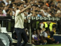 Head coach of Villarreal CF, Marcelino Garcia Toral, during the La Liga match between Valencia CF and Villarreal CF at Mestalla Stadium in V...