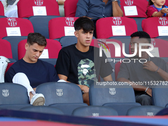 Gabi, Ansu Fati, and Marc Bernal during the match between FC Barcelona and Real Valladolid CF, corresponding to week 4 of LaLiga EA Sports,...