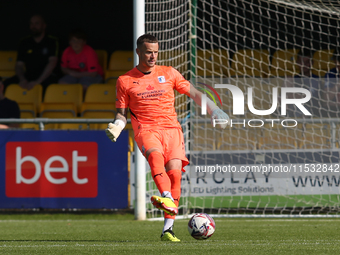 Barrow goalkeeper Paul Farman during the Sky Bet League 2 match between Harrogate Town and Barrow at Wetherby Road in Harrogate, England, on...