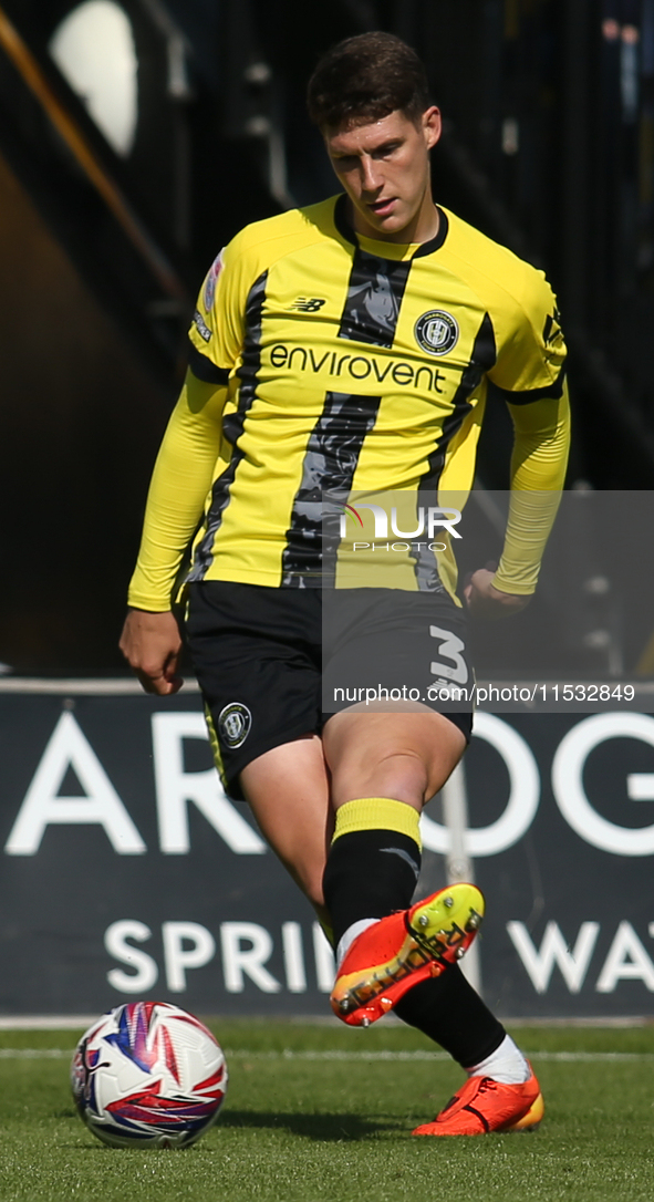 Harrogate Town's Matty Foulds during the Sky Bet League 2 match between Harrogate Town and Barrow at Wetherby Road in Harrogate, England, on...