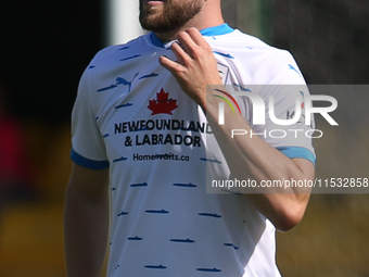 Ben Jackson of Barrow during the Sky Bet League 2 match between Harrogate Town and Barrow at Wetherby Road in Harrogate, England, on August...