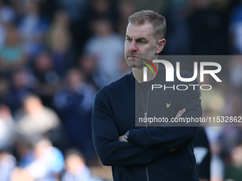 Harrogate Town Manager Simon Weaver during the Sky Bet League 2 match between Harrogate Town and Barrow at Wetherby Road in Harrogate, Engla...