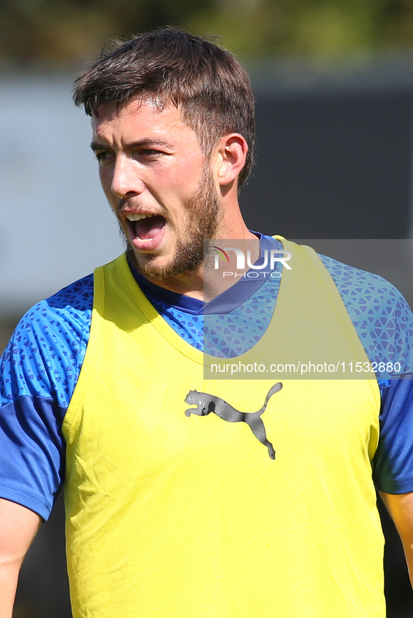 Niall Canavan of Barrow during the Sky Bet League 2 match between Harrogate Town and Barrow at Wetherby Road in Harrogate, England, on Augus...