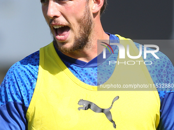 Niall Canavan of Barrow during the Sky Bet League 2 match between Harrogate Town and Barrow at Wetherby Road in Harrogate, England, on Augus...