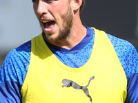 Niall Canavan of Barrow during the Sky Bet League 2 match between Harrogate Town and Barrow at Wetherby Road in Harrogate, England, on Augus...