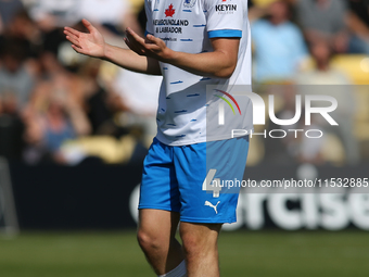 Barrow's Dean Campbell shows dejection during the Sky Bet League 2 match between Harrogate Town and Barrow at Wetherby Road in Harrogate, En...