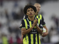 Rico Lewis of Manchester City at the end of the game during the Premier League match between West Ham United and Manchester City at the Lond...