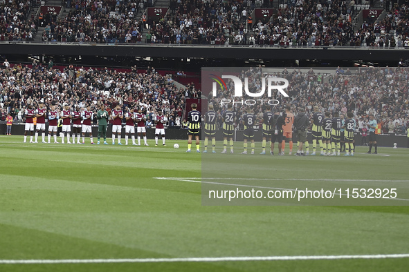 Silence follows the passing of Sven Goran Eriksson during the Premier League match between West Ham United and Manchester City at the London...