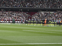 Silence follows the passing of Sven Goran Eriksson during the Premier League match between West Ham United and Manchester City at the London...