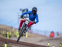 Loris Revelli of Italy participates in the UCI Mountain Bike World Championships Men Downhill Race in Pal Arinsal, Andorra, on August 31, 20...