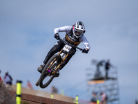 Wyn Masters of New Zealand participates in the UCI Mountain Bike World Championships Men Downhill Race in Pal Arinsal, Andorra, on August 31...