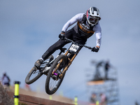 Wyn Masters of New Zealand participates in the UCI Mountain Bike World Championships Men Downhill Race in Pal Arinsal, Andorra, on August 31...