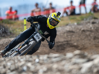 Matyn Hromadka of the Czech Republic participates in the UCI Mountain Bike World Championships Men Downhill Race in Pal Arinsal, Andorra, on...