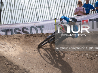 Sabina Kosarkova of Czechia competes in the UCI Mountain Bike World Championships Downhill Women's Race in Pal Arinsal, Andorra, on August 3...