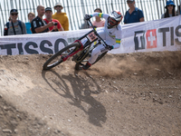 Ellie Smith of Australia competes in the UCI Mountain Bike World Championships Downhill Women's Race in Pal Arinsal, Andorra, on August 31,...