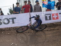 Luana-Maria Chereches of Romania participates in the UCI Mountain Bike World Championships Downhill Women's Race in Pal Arinsal, Andorra, on...