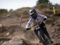 Kira Zamora of Spain competes in the UCI Mountain Bike World Championships Downhill Women's Race in Pal Arinsal, Andorra, on August 31, 2024...