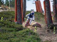 Vicky Clavel of France participates in the UCI Mountain Bike World Championships Downhill Women's Race in Pal Arinsal, Andorra, on August 31...