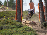 Jess Blewitt of New Zealand competes in the UCI Mountain Bike World Championships Downhill Women's Race in Pal Arinsal, Andorra, on August 3...