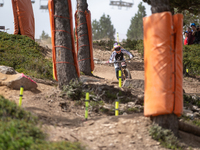 Jenna Hastings of New Zealand competes in the UCI Mountain Bike World Championships Downhill Women's Race in Pal Arinsal, Andorra, on August...