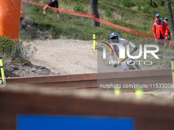 Louise-Anna Ferguson of Great Britain competes in the UCI Mountain Bike World Championships Downhill Women's Race in Pal Arinsal, Andorra, o...