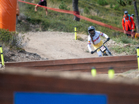 Louise-Anna Ferguson of Great Britain competes in the UCI Mountain Bike World Championships Downhill Women's Race in Pal Arinsal, Andorra, o...