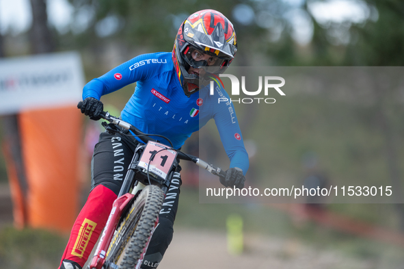 Gloria Scarsi of Italy competes in the UCI Mountain Bike World Championships Downhill Women's Race in Pal Arinsal, Andorra, on August 31, 20...