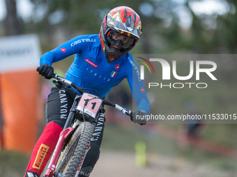 Gloria Scarsi of Italy competes in the UCI Mountain Bike World Championships Downhill Women's Race in Pal Arinsal, Andorra, on August 31, 20...