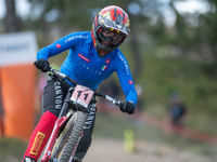 Gloria Scarsi of Italy competes in the UCI Mountain Bike World Championships Downhill Women's Race in Pal Arinsal, Andorra, on August 31, 20...