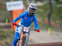 Eleonora Farina of Italy competes in the UCI Mountain Bike World Championships Downhill Women's Race in Pal Arinsal, Andorra, on August 31,...