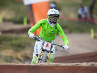 MonikaS Hrastnik of Slovenia competes in the UCI Mountain Bike World Championships Downhill Women's Race in Pal Arinsal, Andorra, on August...