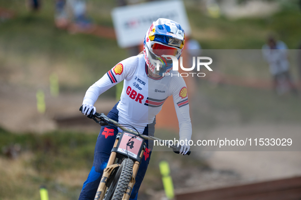 Tahnee Seagrave of Great Britain participates in the UCI Mountain Bike World Championships Downhill Woman Qualification in Pal Arinsal, Ando...