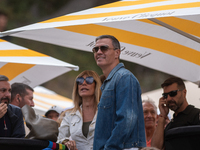 Pedro Sanchez, President of Spain, and his wife Begona Gomez Fernandez visit Andorra during the UCI Mountain Bike World Championships Men Do...