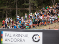 Spectators attend the UCI Mountain Bike World Championships Men Downhill in Pal Arinsal, Andorra, on August 31, 2024. (