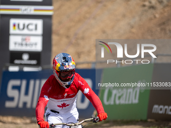 Oisin O Callaghan of Ireland participates in the UCI Mountain Bike World Championships Men Downhill in Pal Arinsal, Andorra, on August 31, 2...