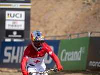 Oisin O Callaghan of Ireland participates in the UCI Mountain Bike World Championships Men Downhill in Pal Arinsal, Andorra, on August 31, 2...